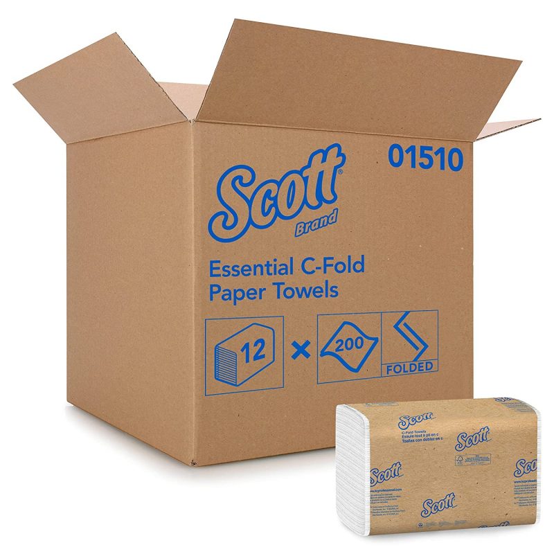 Scott Essential C Fold Paper Towel. Fast-Drying Absorbency Pockets. 12 Packs