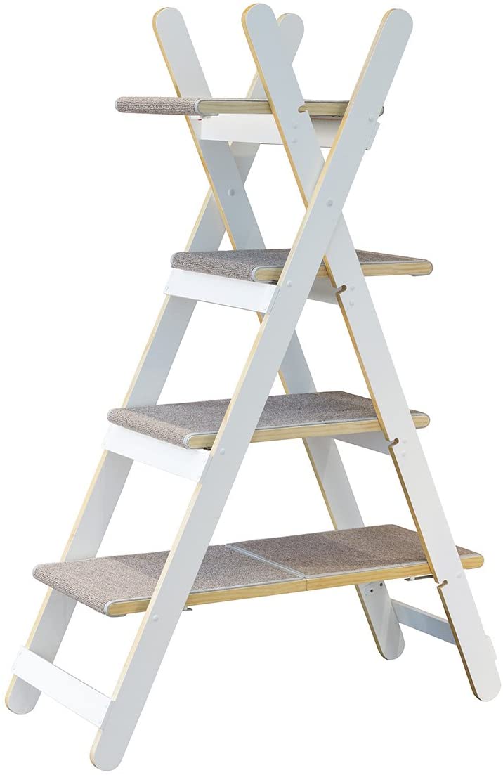 Zoovilla Modern Folding Cat Tree Cat Furniture. Cat Toy. Cat Tower. White