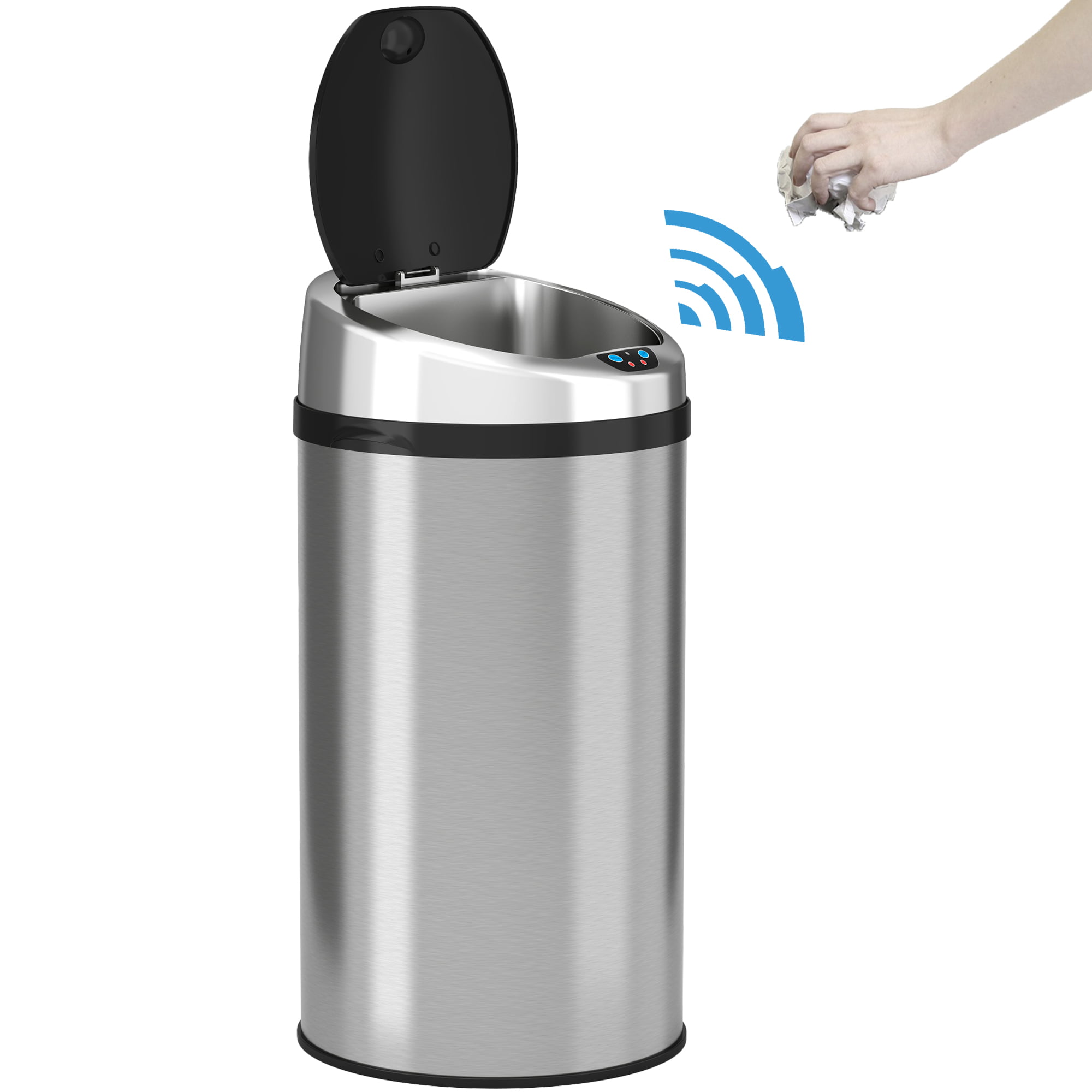 iTouchless IT08RCB Trashcan NX Stainless Steel 8 gal. Trash Can