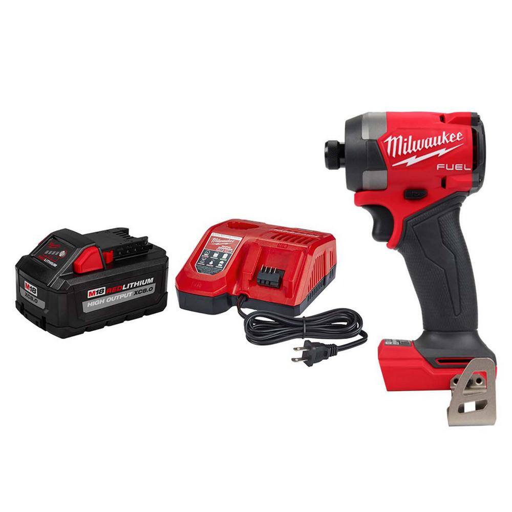 Milwaukee  M18 FUEL 18-Volt Lithium-Ion Brushless Cordless 1/4 in. Hex Impact Driver with 8.0 Ah Starter Kit