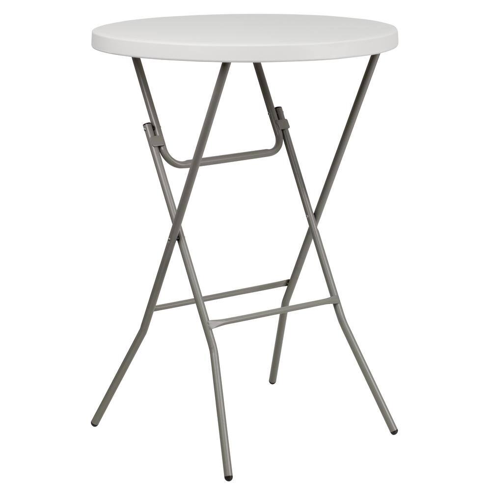 CGA-RB-6354-GR-HD 31.5 in. Granite White Plastic Tabletop Metal Frame Folding Table