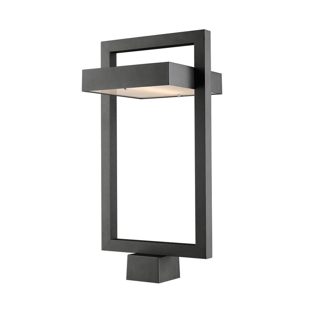 Filament Design  Luttrel 1-Light 21.62 inch Black Aluminum Hardwired Outdoor Post Light with Square Standard Fitter with Integrated LED