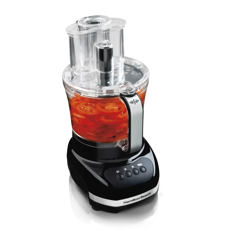 Hamilton Beach 70580 Big Mouth Duo Plus 12-Cup 2-Speed Black Food Processor with 4-Cup Bowl