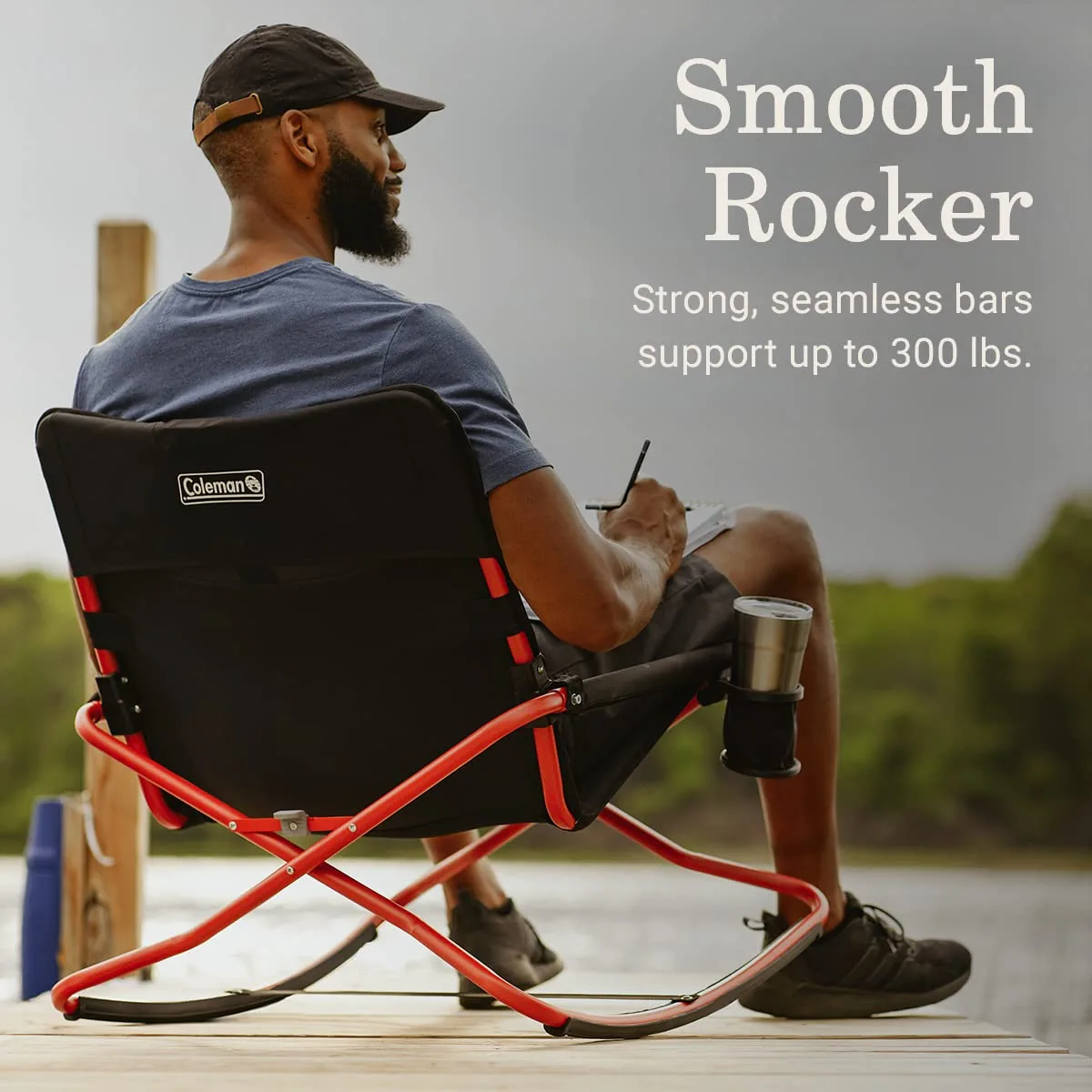 Coleman Cross Rocker Rocking Chair. Black