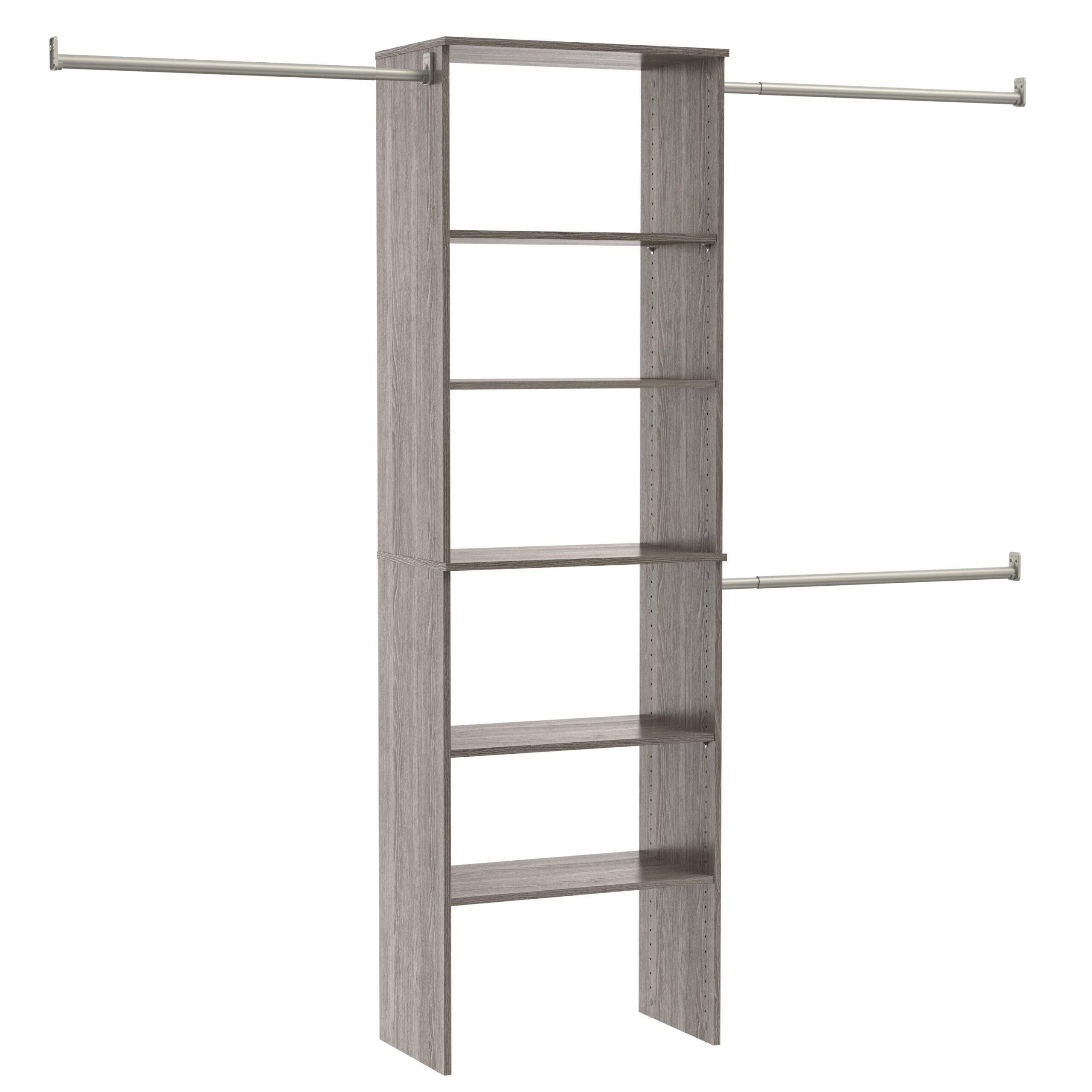 ClosetMaid BrightWood 5-ft to 10-ft W x 6.85-ft H Ash Wood Closet System