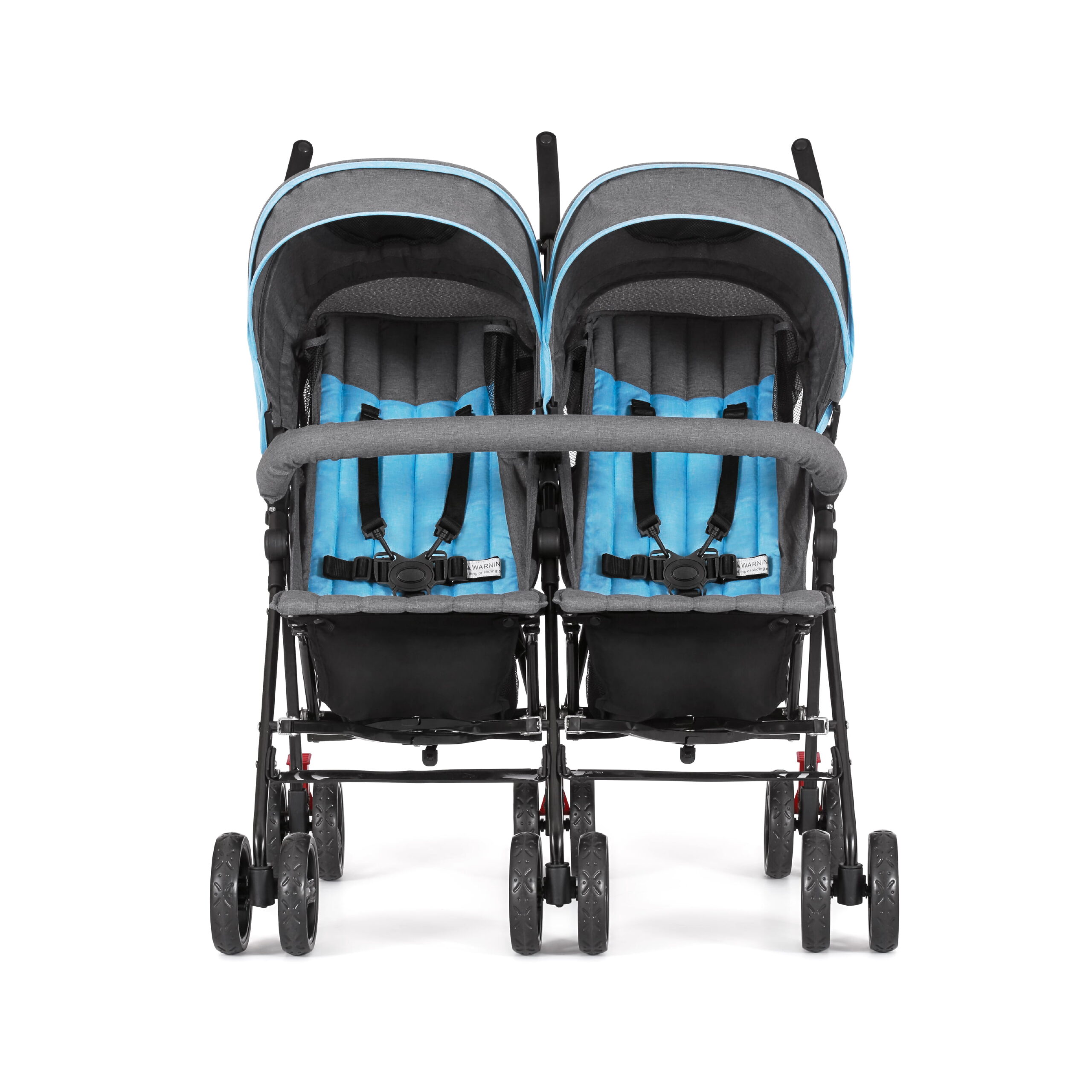 Dream On Me Volgo Twin Umbrella Stroller. Blue and Dark Grey