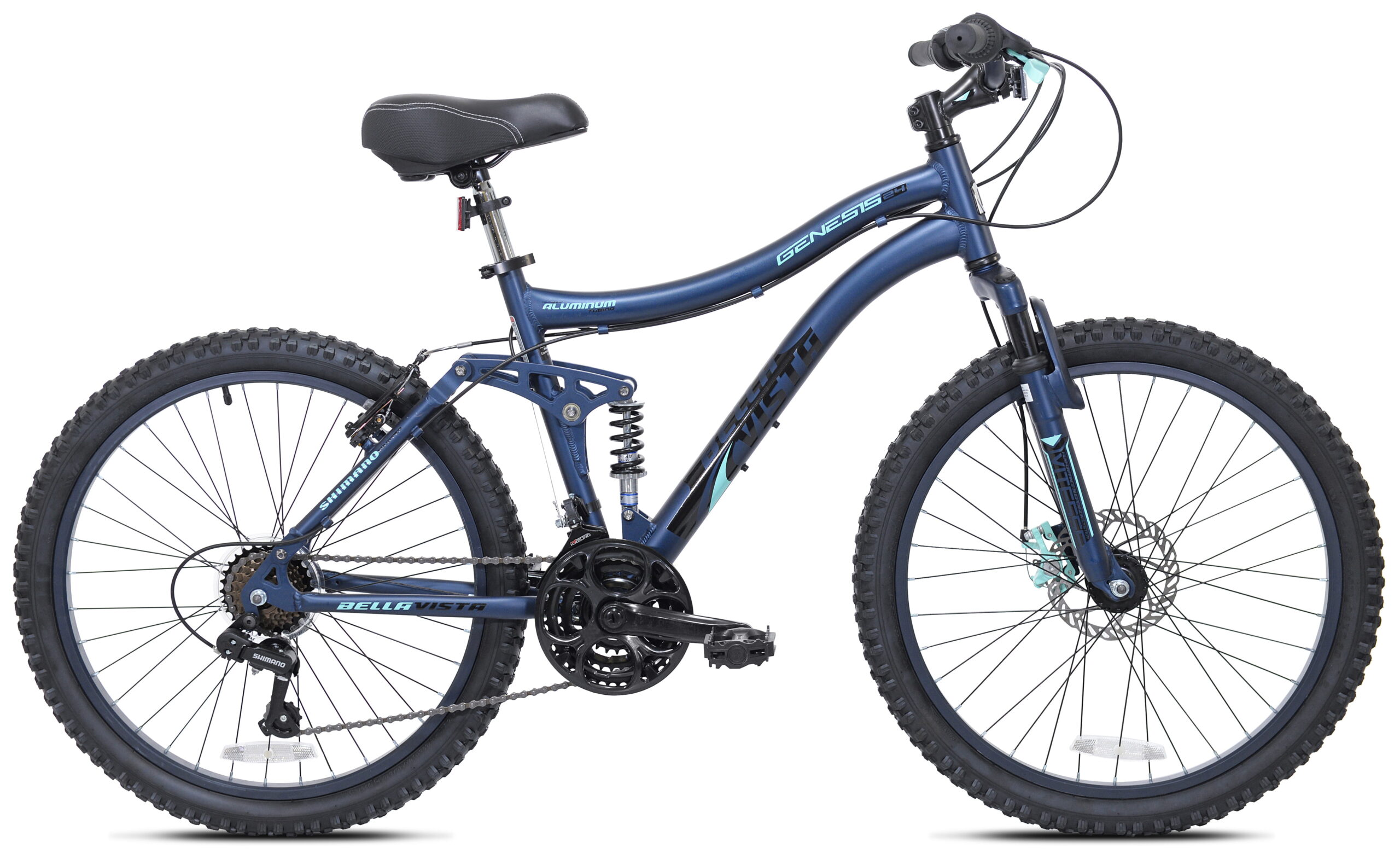 Genesis 24″ Bella Vista Girl-s Full Suspension Mountain Bike. Blue