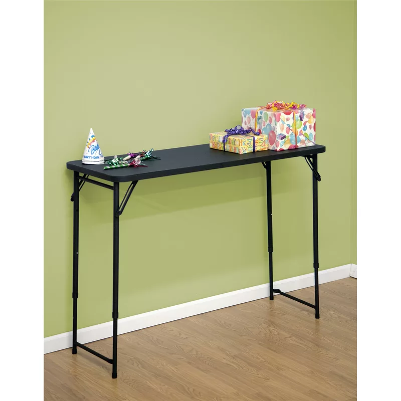 Cosco 14440BLK1E 20 x 48 Adjustable Height PVC Top. Black Table