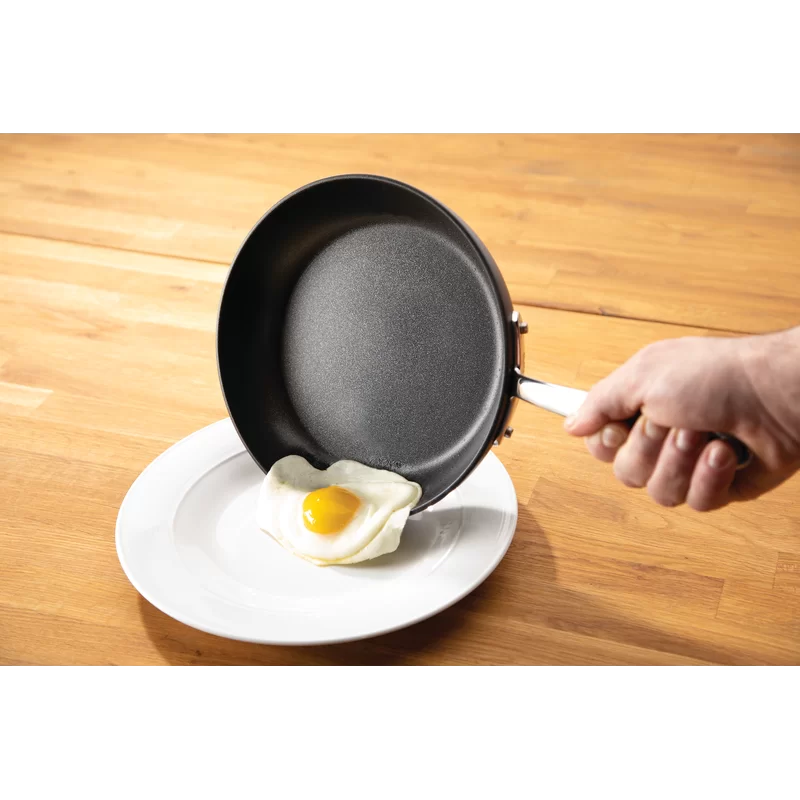 All-Clad H9112S64 Essentials Nonstick Hard Anodized 8.5 and 10.5-inch Fry Pans. 2 Piece. Grey