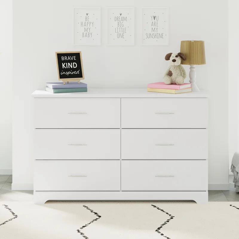 Storkcraft 03666-101 Brookside 6-Drawer White Dresser