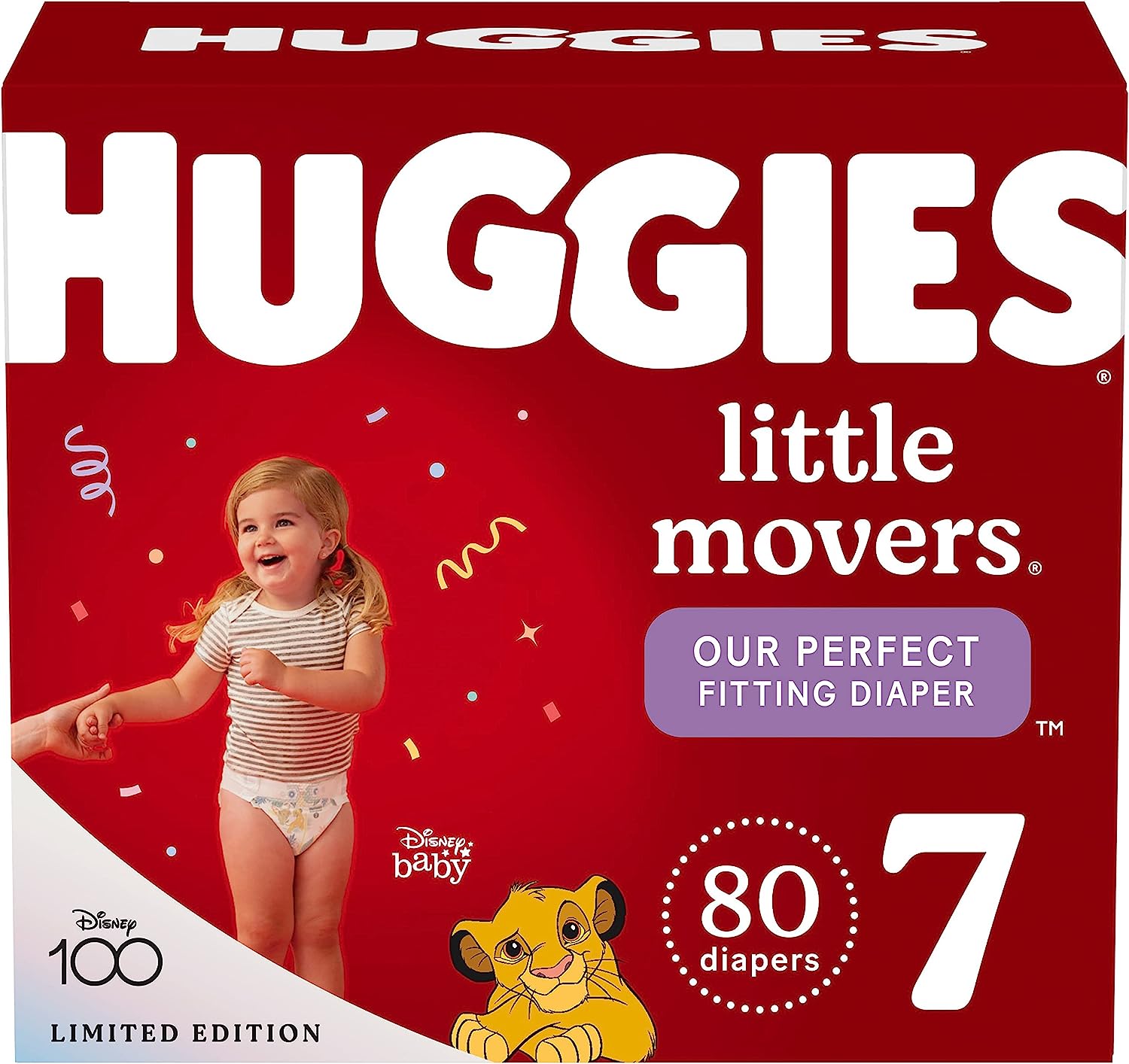 Huggies Little Movers Baby Diapers. Size 7 (41+ lbs). 80 Ct