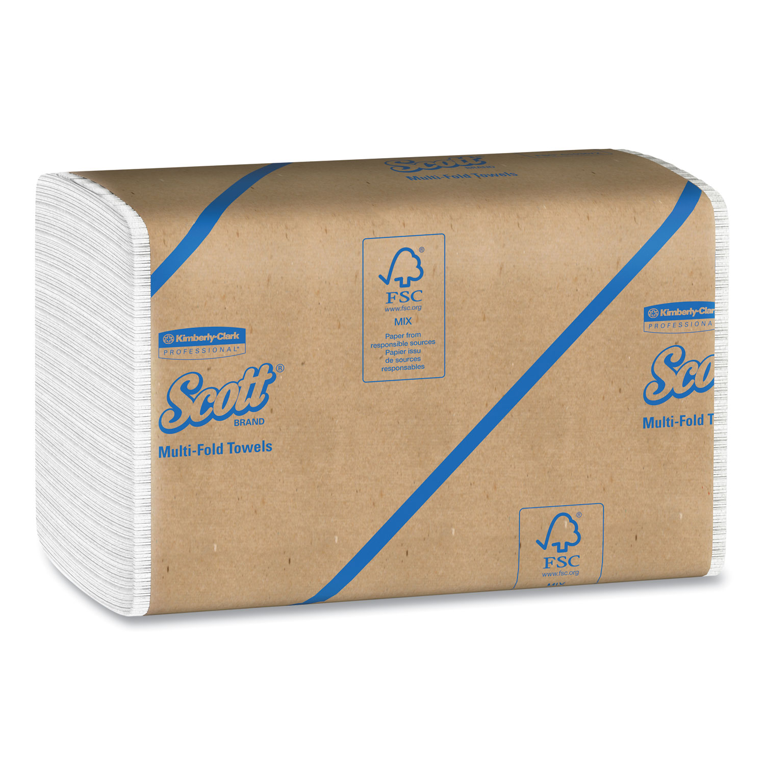 Scott Essential Multi-Fold Towels 100% Recycled. 9.2 x 9.4. White. 250/Pk. 16 Pk/CT -KCC01807