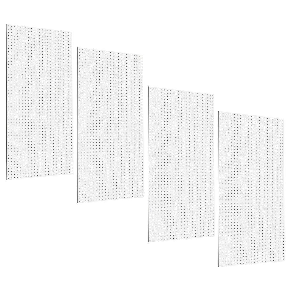 Triton Products TPB-4W 1/4 in. Custom Painted White Pegboard Wall Organizer (Set of 4)
