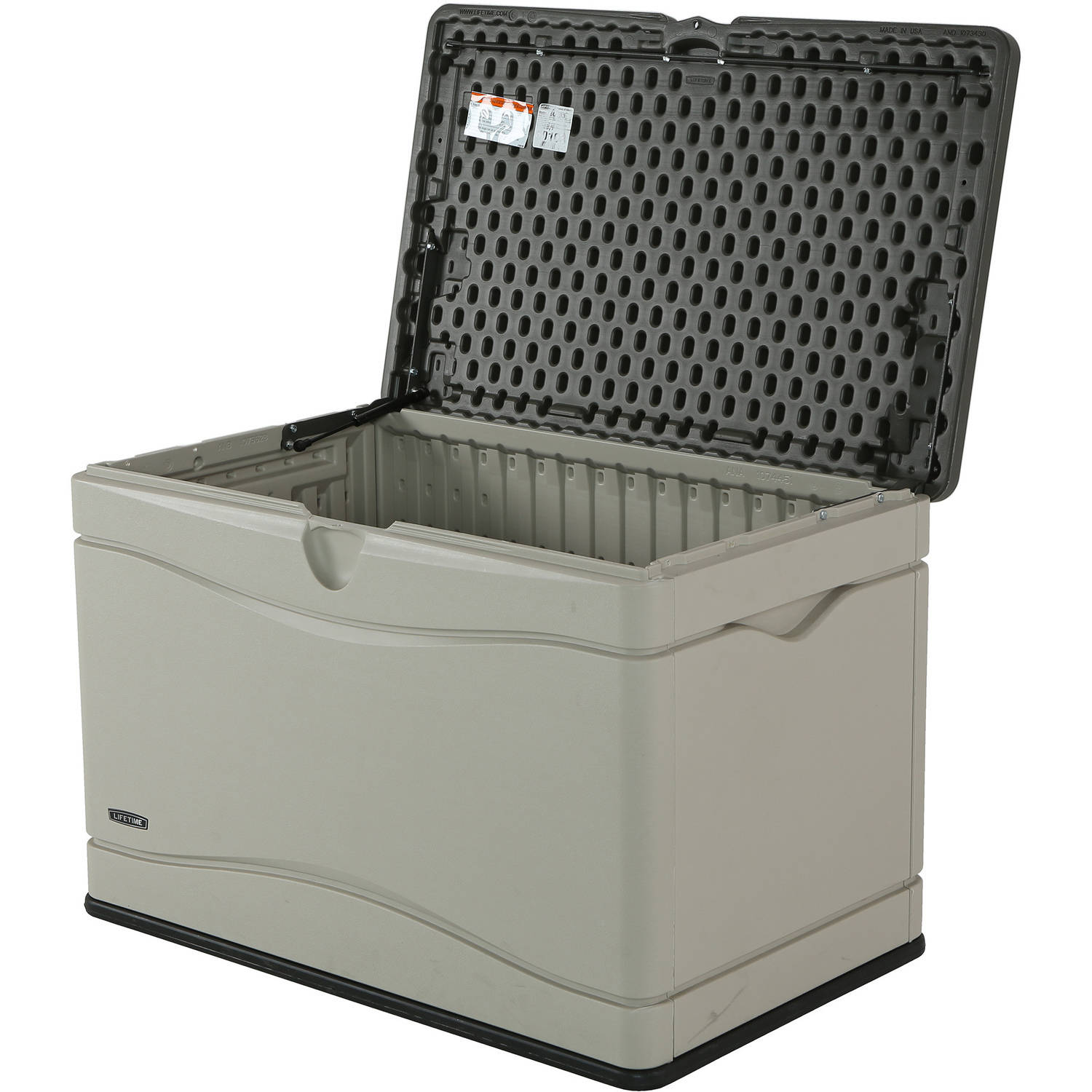 Lifetime Heavy-Duty 80 Gallon Plastic Deck Box. Desert Sand