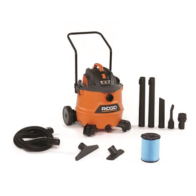 RIDGID HD1800 16 Gallon 6.5-Peak HP NXT Wet/Dry Shop Vacuum with Cart. Fine Dust Filter. Hose. Accessories