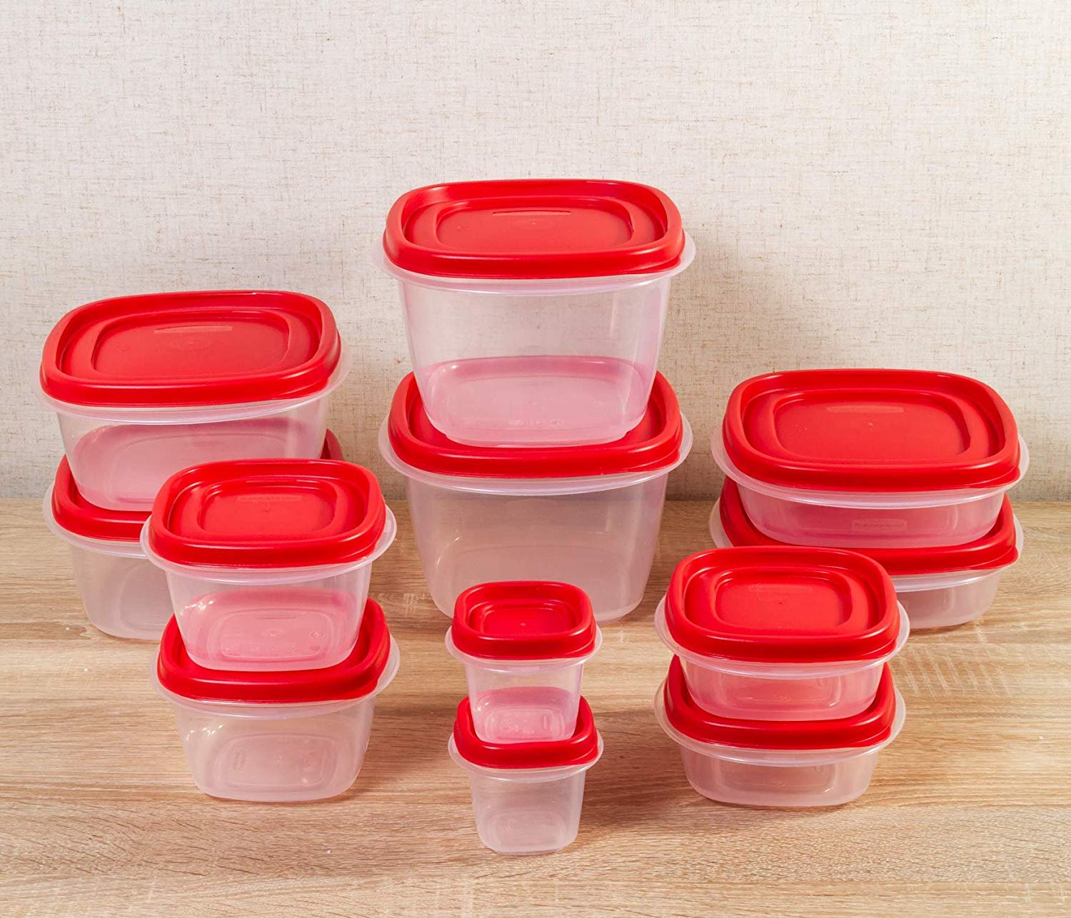 Rubbermaid Easy Find Lids Food Storage Containers. Racer Red. Set of 24 7J98
