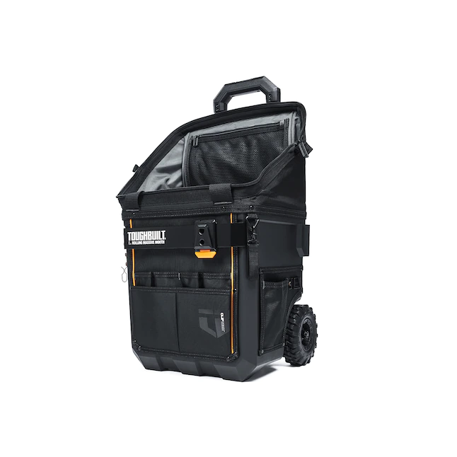 TOUGHBUILT TBL-CT-61-14 Massive Mouth Hard Bottom Large Black Polyester 14-in Zippered Rolling Tool Bag