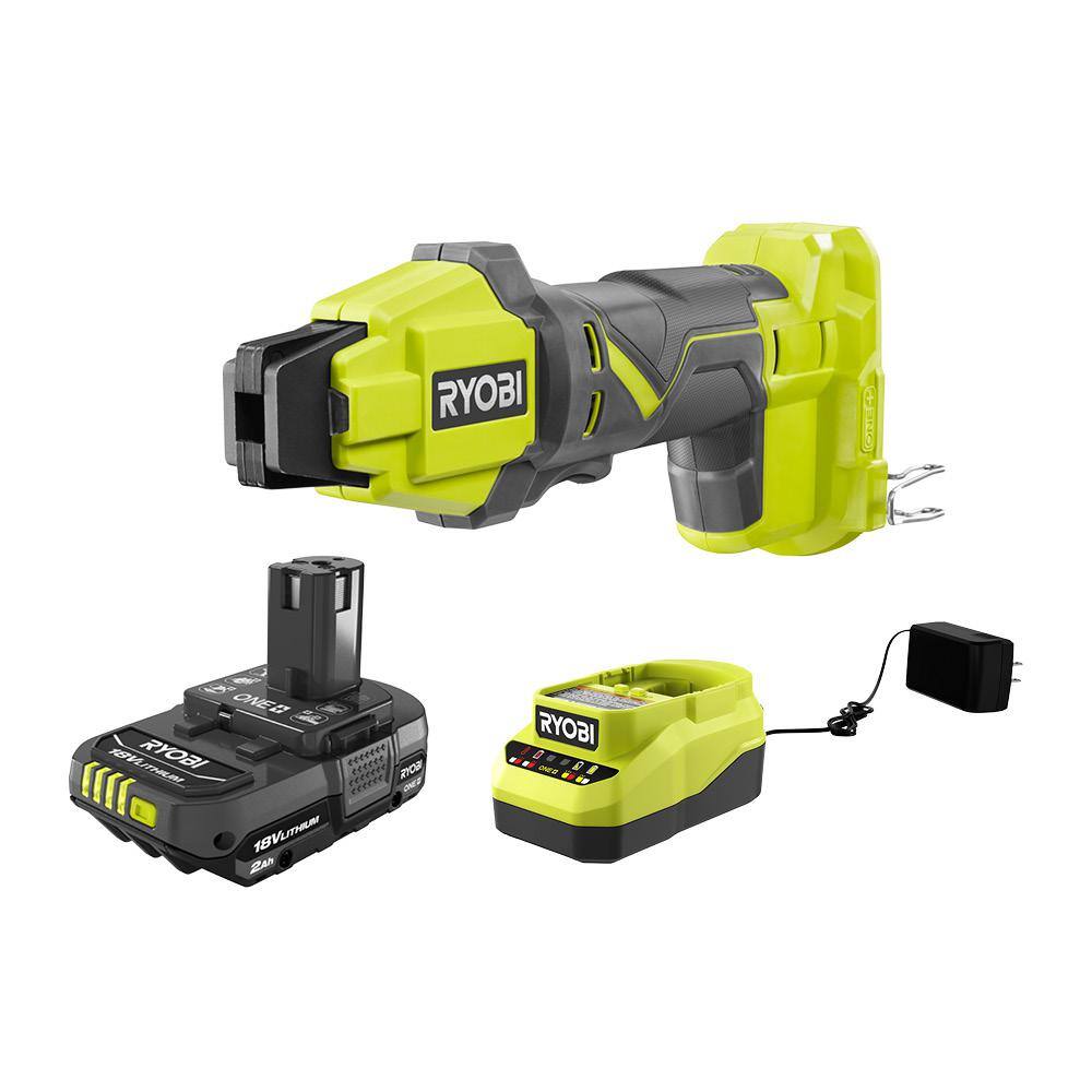 RYOBI P660-PSK005 ONE+ 18V Cordless PEX Tubing Clamp Tool and 2.0 Ah Compact Battery and Charger Starter Kit
