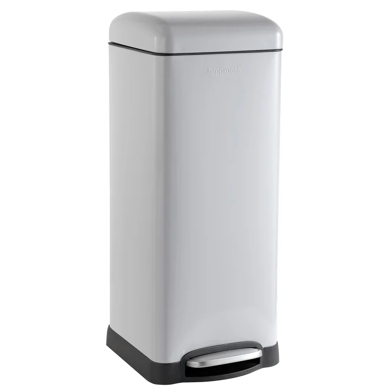 happimess HPM1007C Open Soft Close Step Trash Can. 7.9 Gallon. Gray