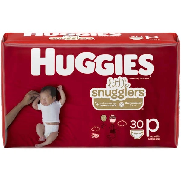 HUGGIES Baby Diapers Size Preemie. Little Snugglers. 30 Count