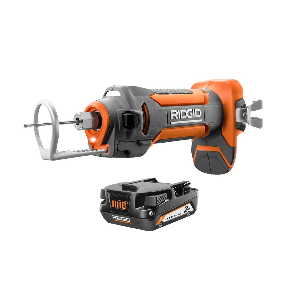 RIDGID R84730B-AC8400802 18V Drywall Cut-Out Tool with 18V 2.0 Ah Lithium-Ion Battery