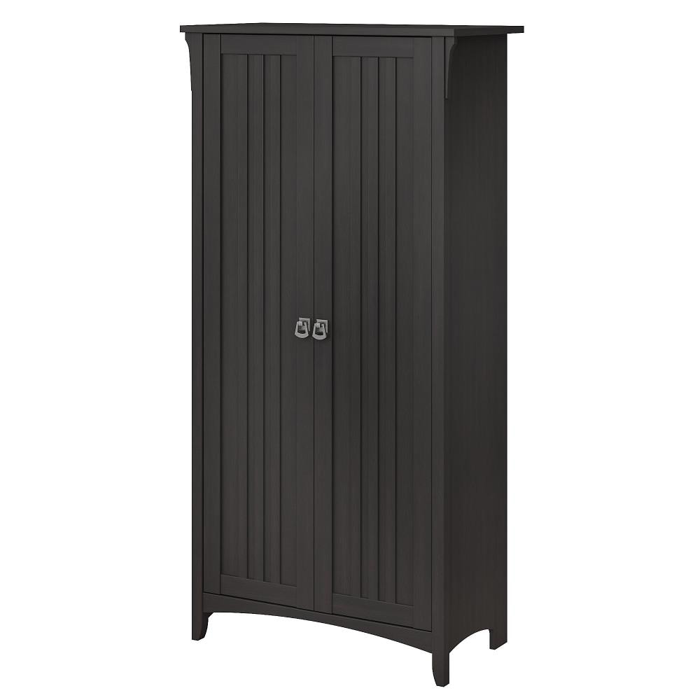 Bush Furniture Salinas 31.5-in W x 62.95-in H Wood Composite Vintage Black Freestanding Utility Storage Cabinet