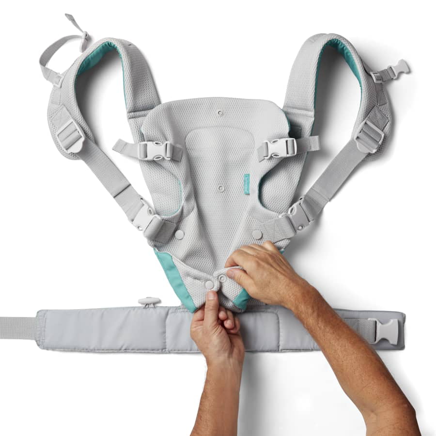 Infantino Flip 4-In-1 Convertible Light & Airy Baby Carrier. 4-Position. Light Gray