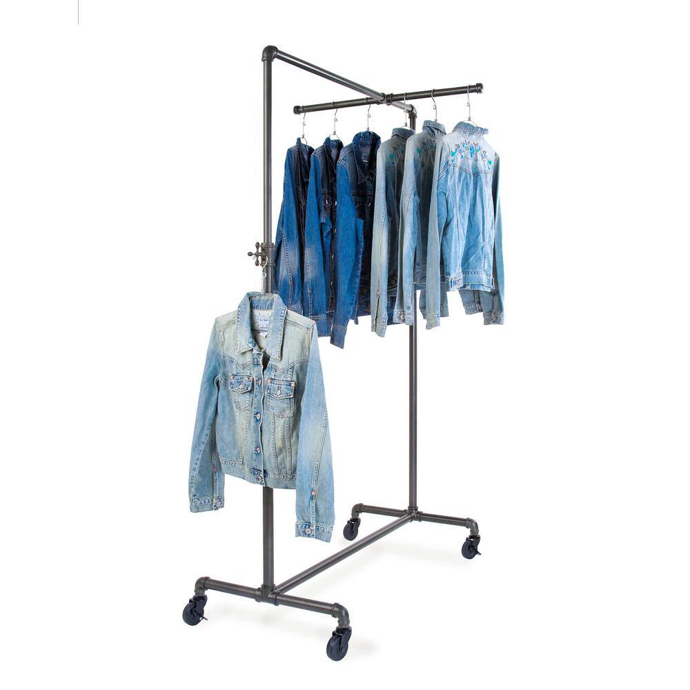 Econoco PSBBCB1ADJ Gray Metal Clothes Rack 41 in. W x 72 in. H