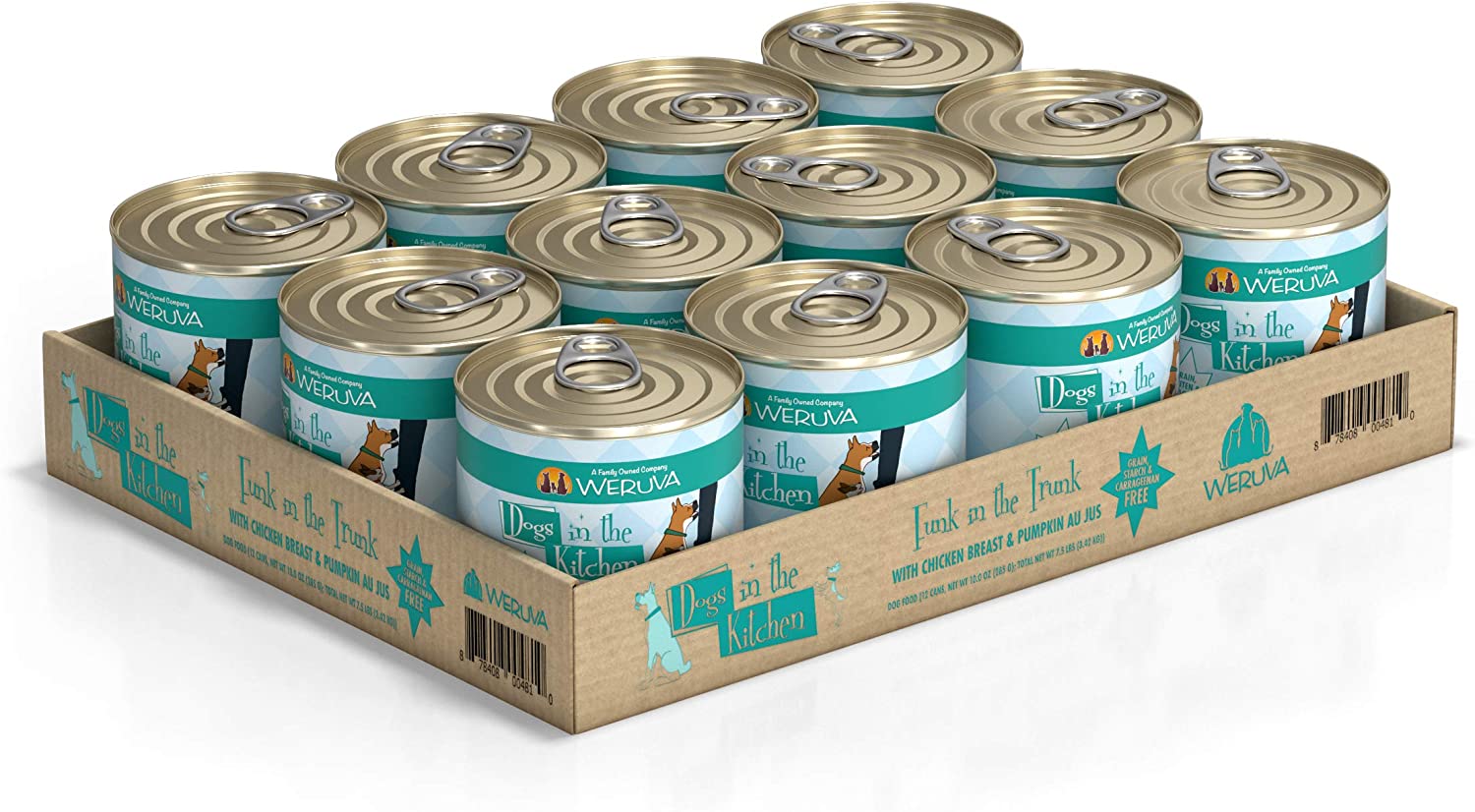 Weruva Dogs in the Kitchen Funk in the Trunk with Chicken Breast & Pumpkin Au Jus Grain-Free Canned Dog Food 10-oz can case of 12