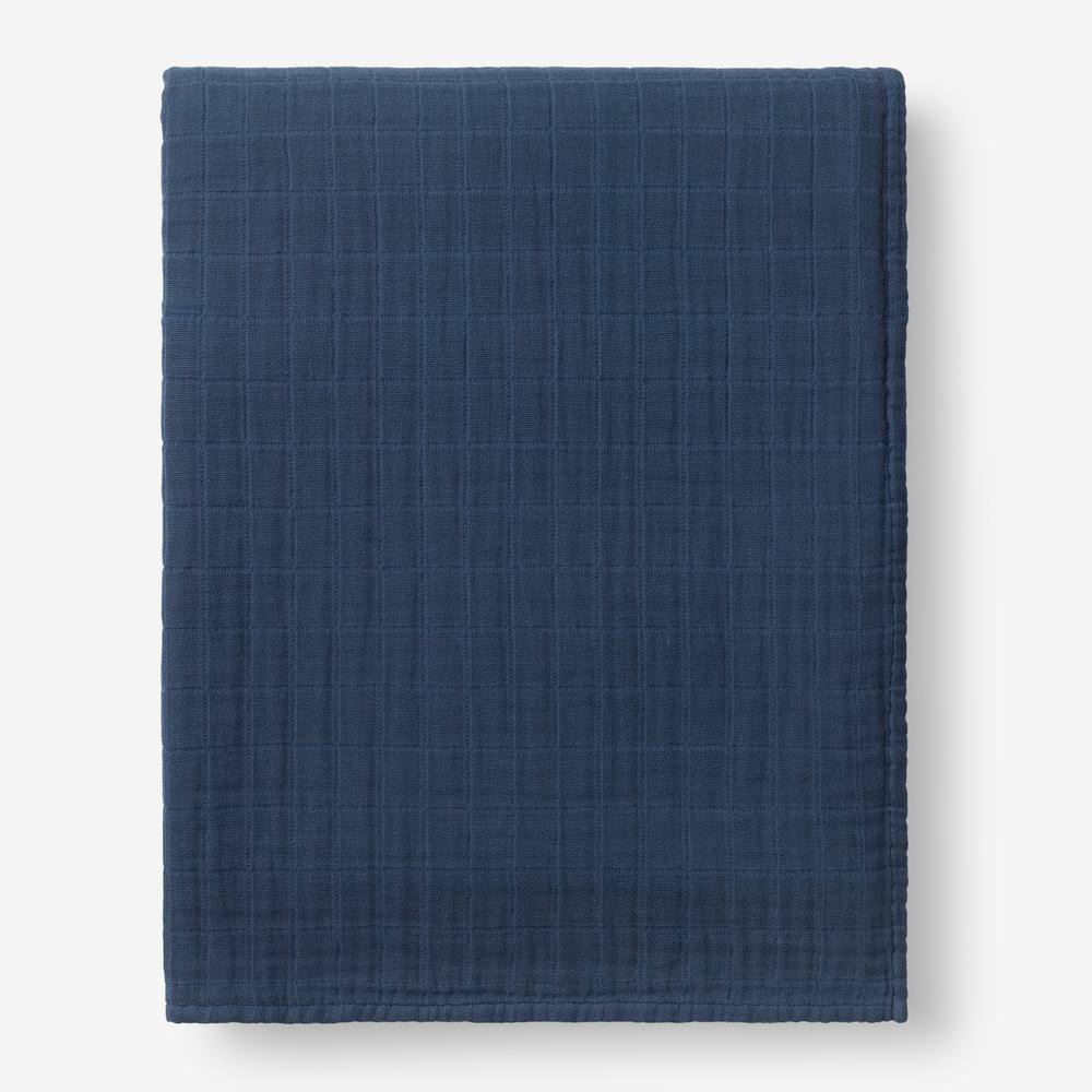 The Company Store  Gossamer Shoreline Solid Cotton King Woven Blanket - Shoreline