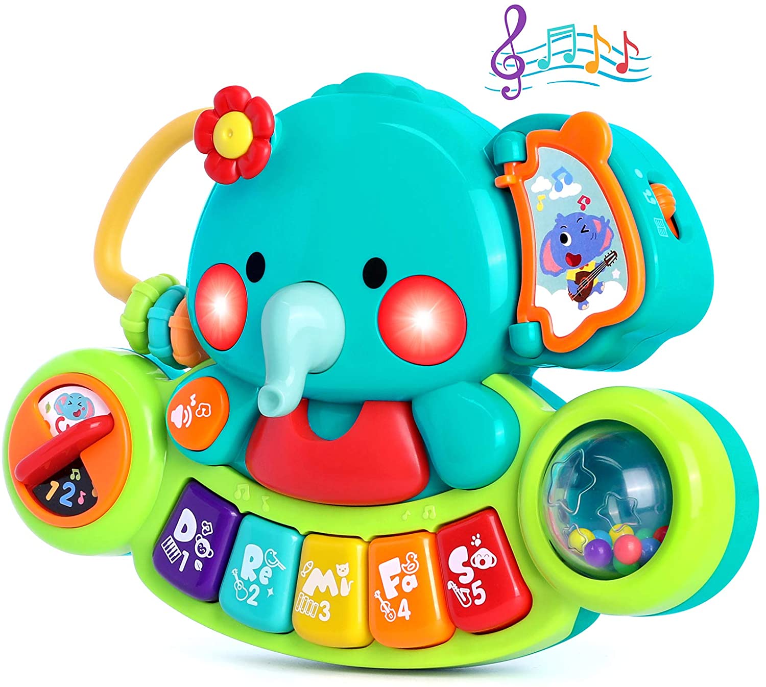 Baby Piano Toy 6 to 12 Months Elephant Light Up Music