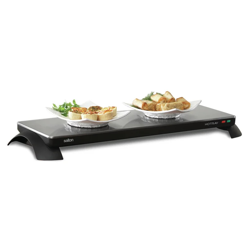 Salton TWT30 Cordless Warming Tray Medium - Stainless Steel. Black