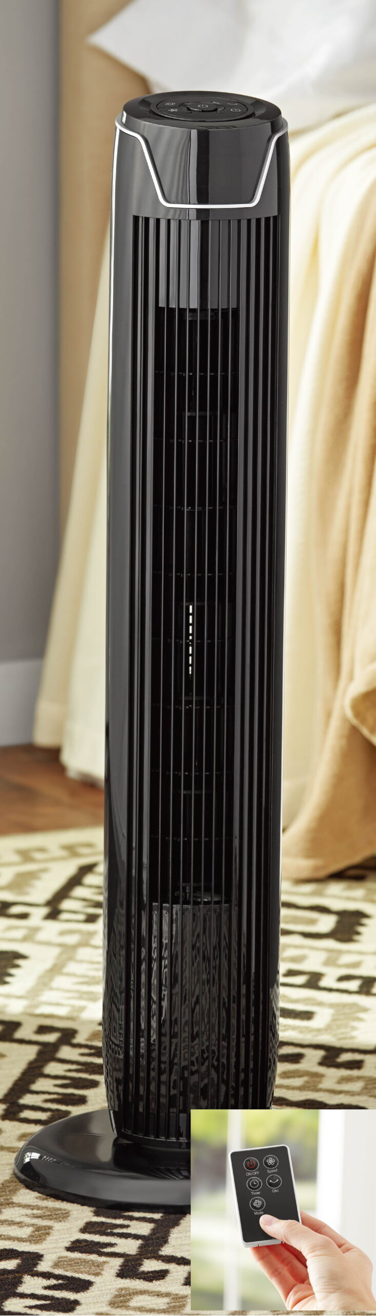 Mainstays 36″ 3-Speed Oscillating Tower Fan. Model# FZ10-19JR. Black