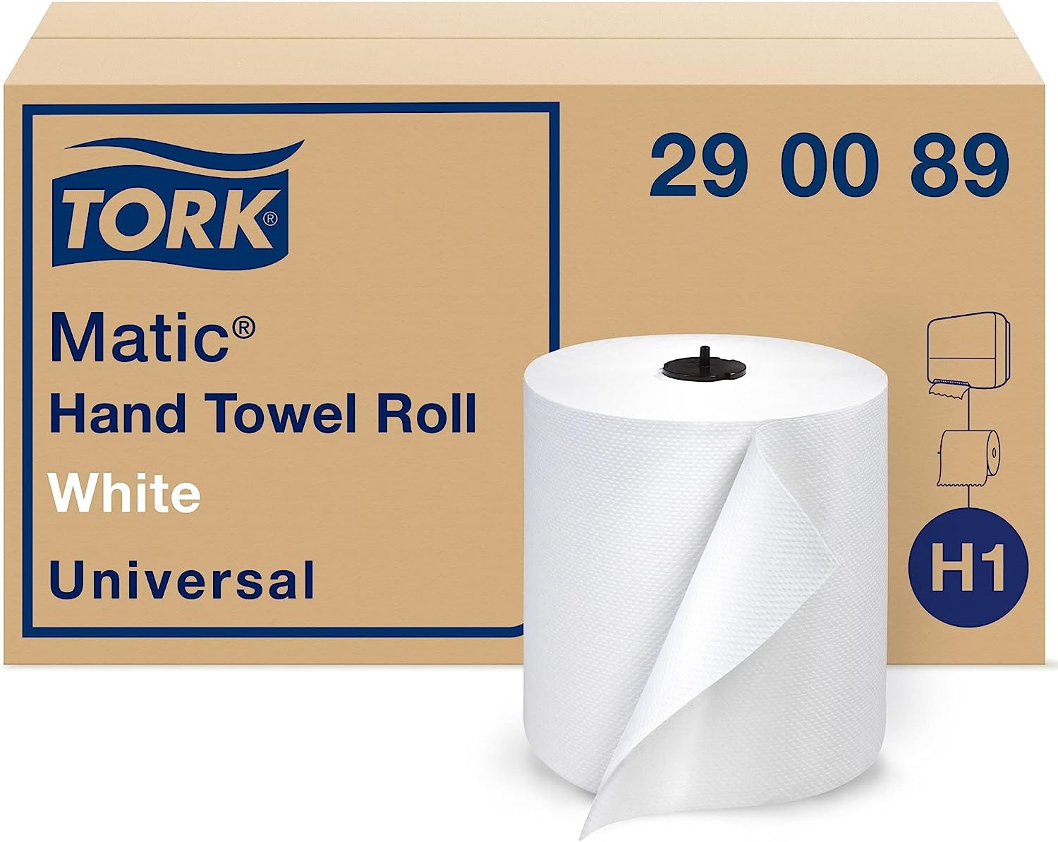 Tork Matic Paper Hand Towel Roll White H1. Universal. 100% Recycled Fiber. 6 Rolls x 700 ft. 290089
