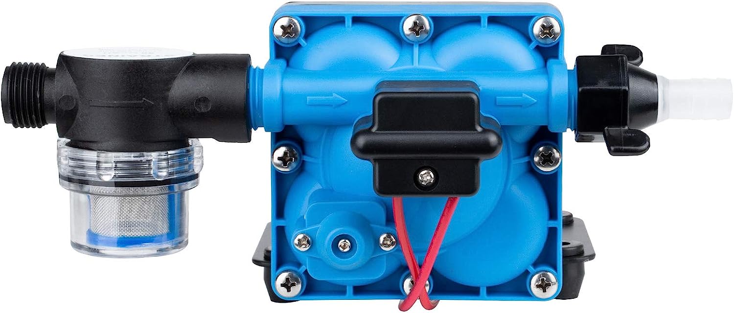 DC HOUSE 42-Series Upgrade Water Diaphragm Pressure Pump. 5.0 GPM 55 PSI 12V DC Self Priming Water Pump for RV Caravan Marine Yacht