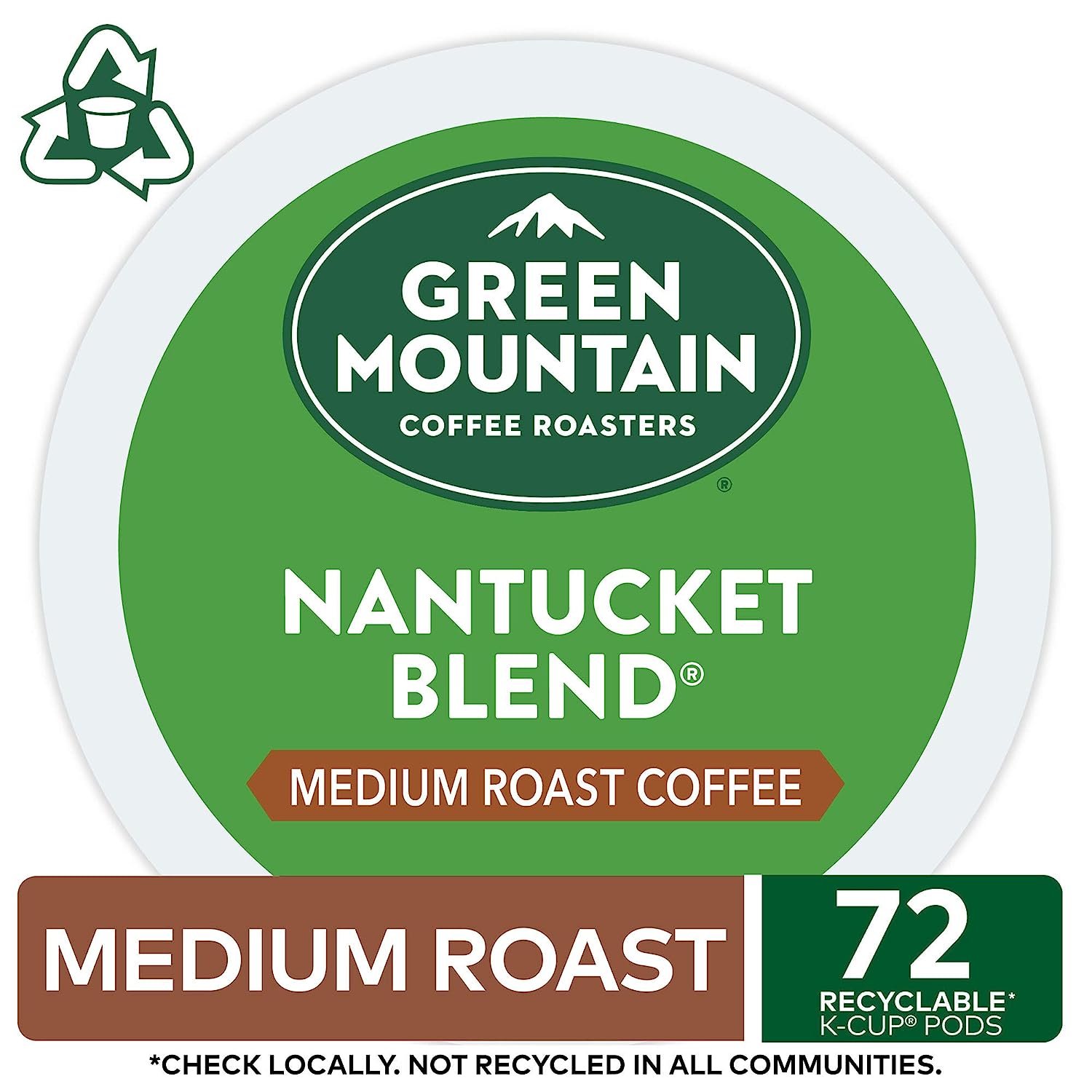 Green Mountain Coffee Roasters Nantucket Blend. Single-Serve Keurig K-Cup Pods. Medium Roast Coffee Pods. 72 Count