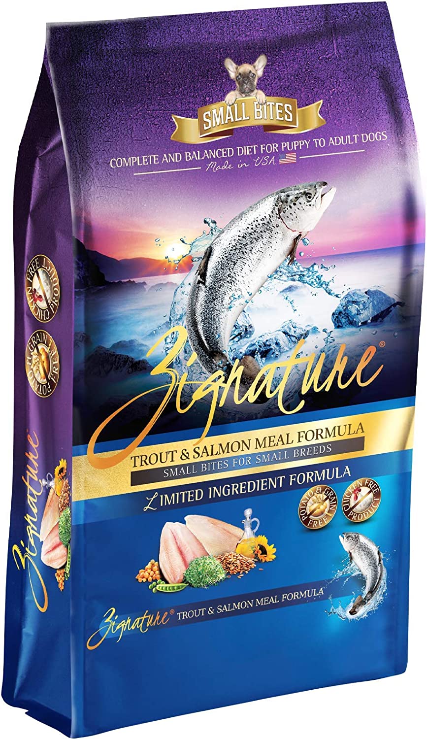 Zignature Small Bites Trout & Salmon Meal Limited Ingredient Formula With Probiotic Dry Dog Food 12.5 Pound (Pack of 1)