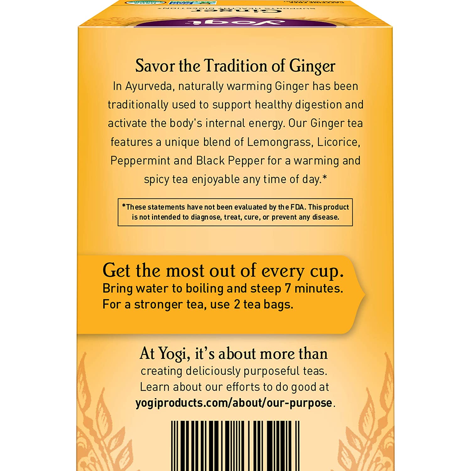 Yogi Tea Ginger. 6 Pack. Supports Healthy Digestion. 96 Tea Bags