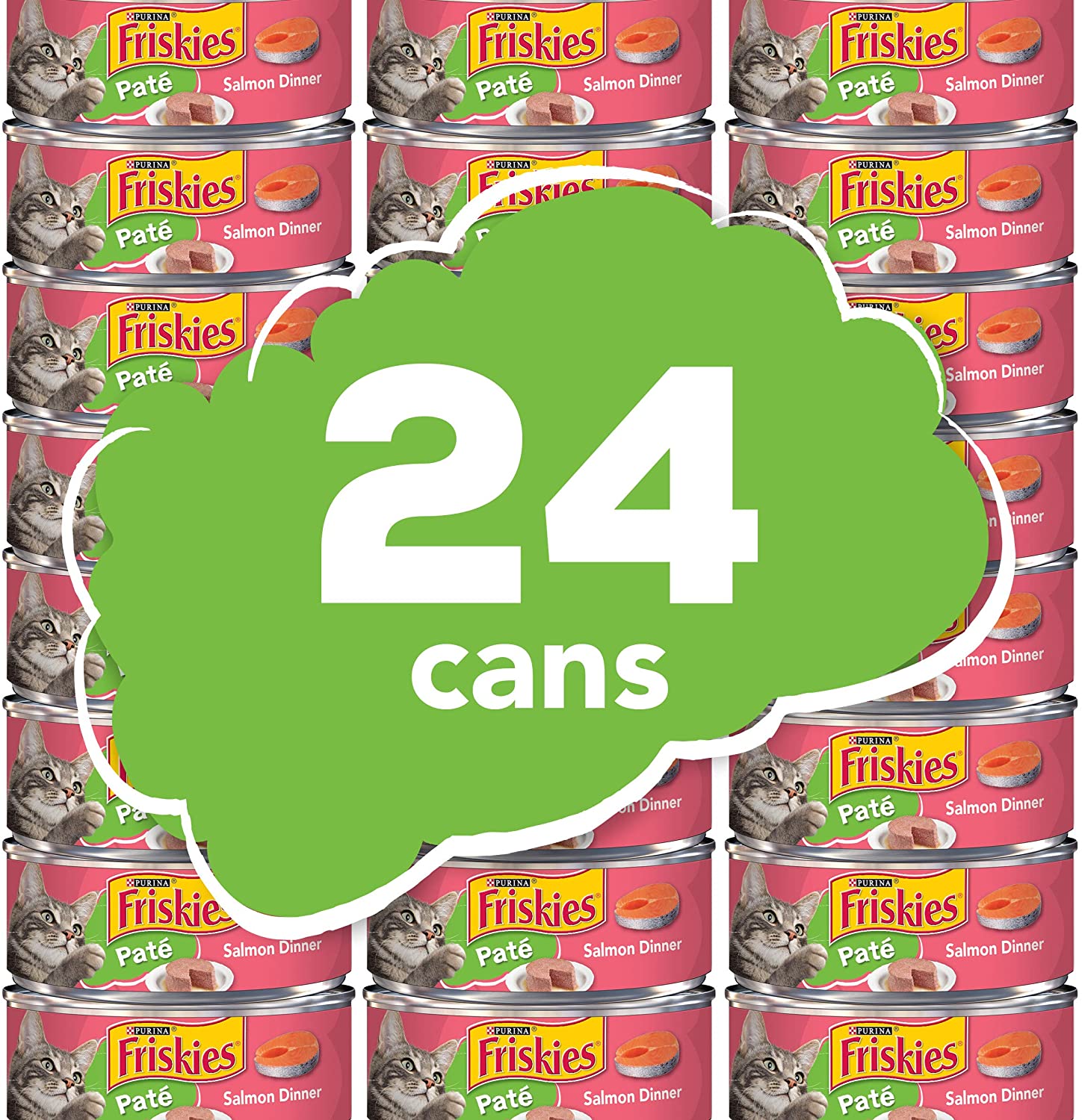 Purina Friskies Pate Wet Cat Food. Salmon Dinner - (24) 5.5 oz. Cans
