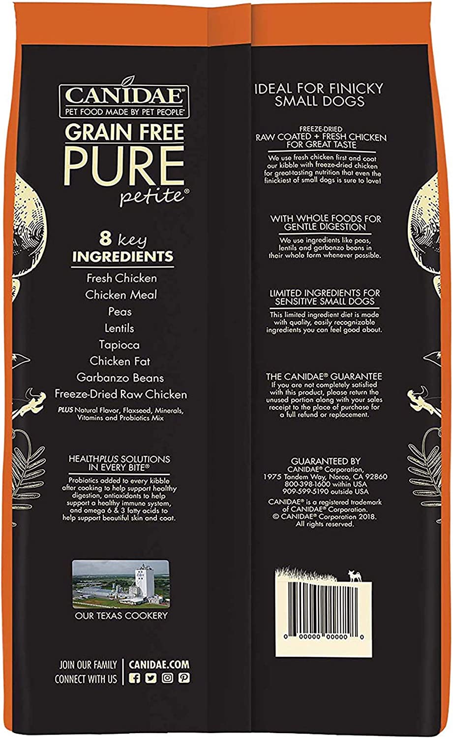 Canidae PURE Petite Limited Ingredient Premium Small Breed Adult Dry Dog Food. Grain Free. Chicken. Premium Clean Proteins 10 Pound
