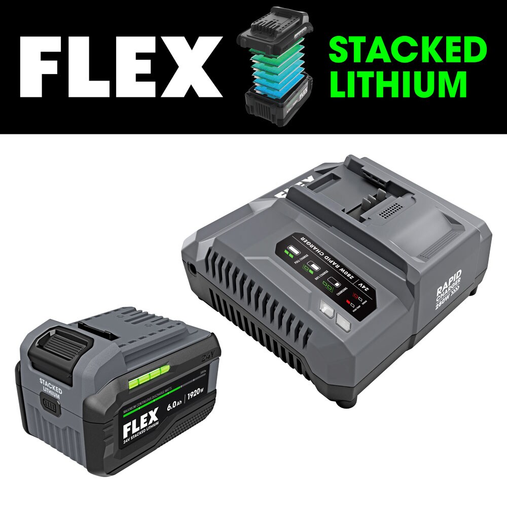 FLEX 24-Volt 6 Amp-Hour; Lithium-ion Power Tool Battery and Charger (Charger Included)