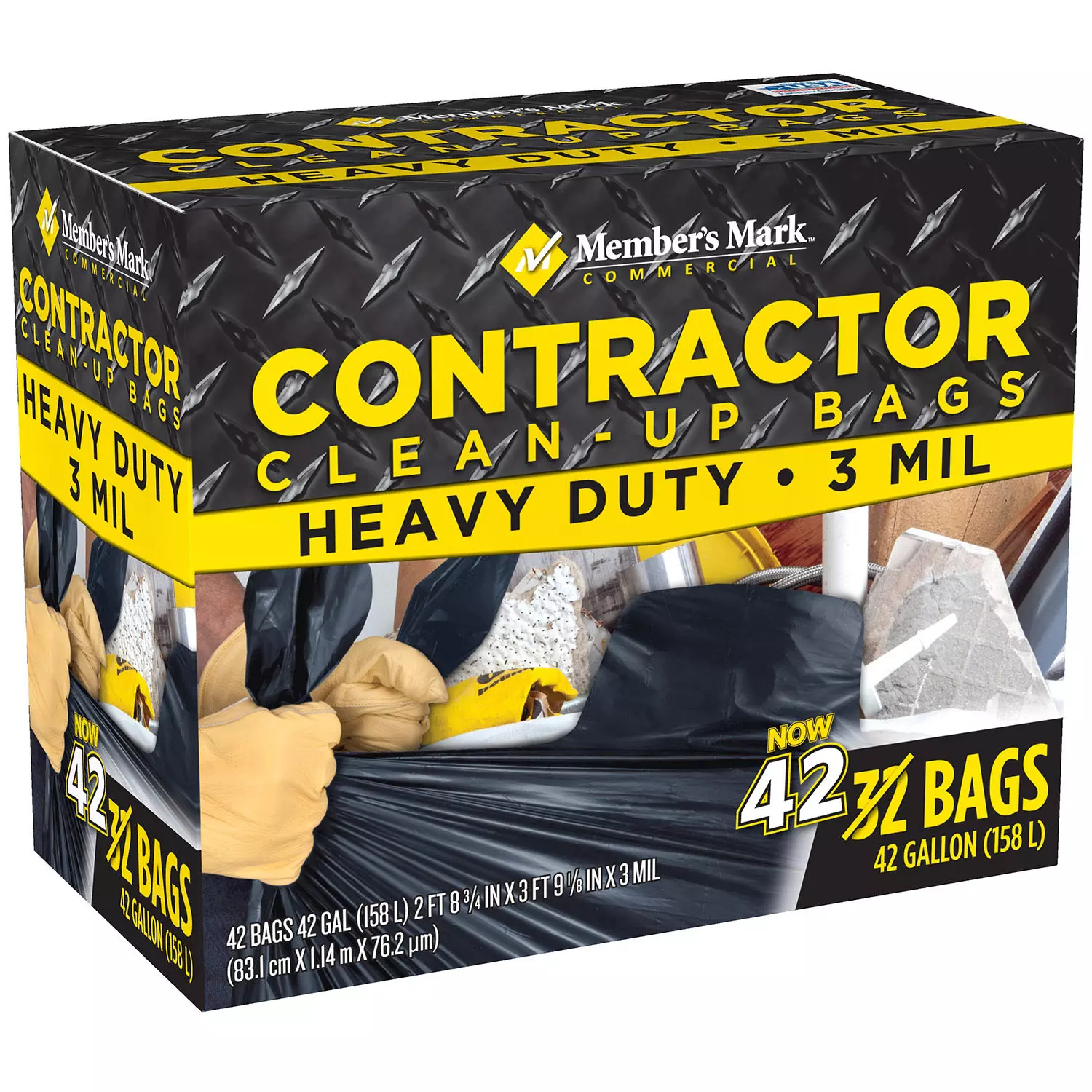Member-s Mark Commercial Contractor Clean-Up Trash Bags (42 gal.. 42 ct.)