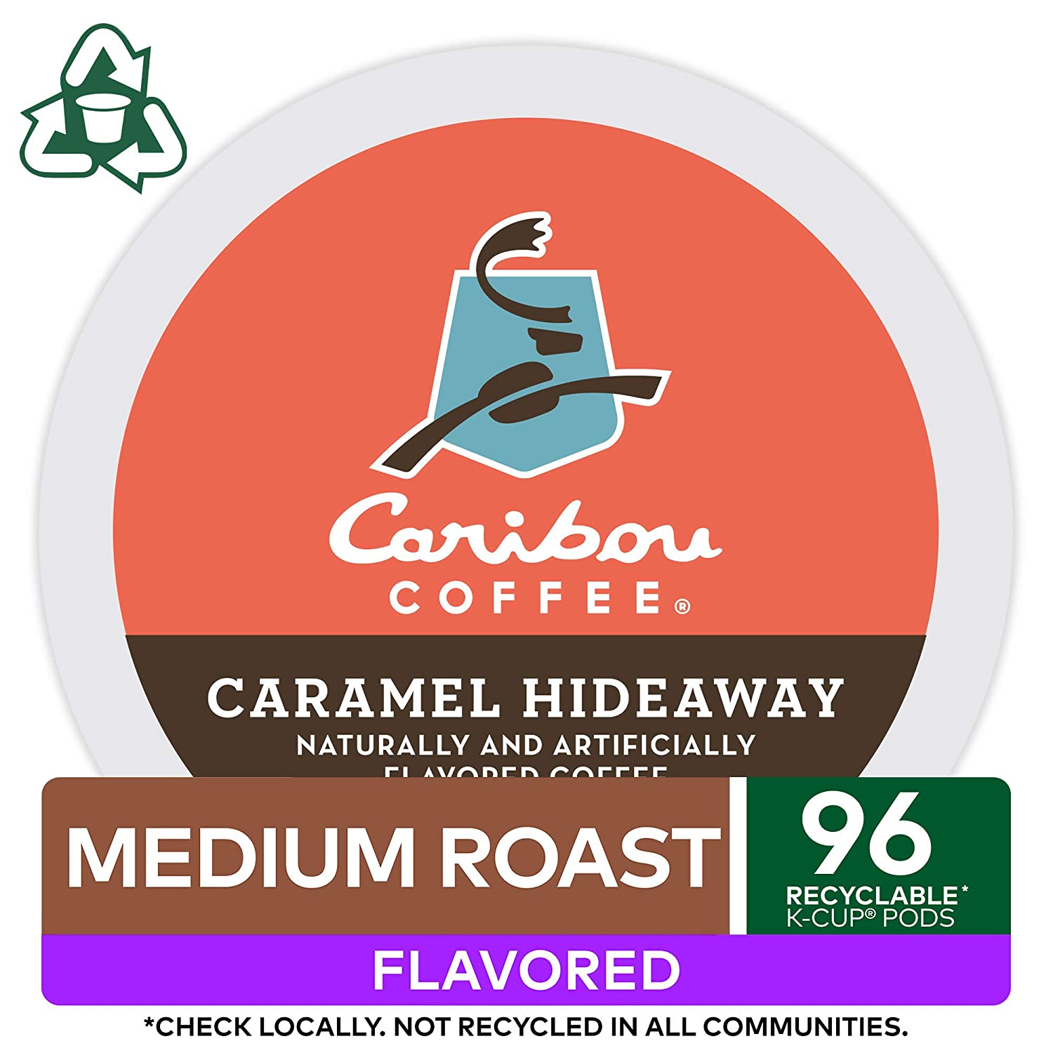 Caribou Coffee Caramel Hideaway Keurig Single-Serve K-Cup Pods. Flavored Coffee. 96 Count