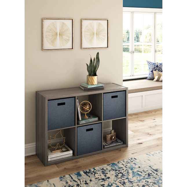 ClosetMaid  30-in H x 43.82-in W x 13.5-in D Graphite Gray Wood Laminate 6 Cube Organizer