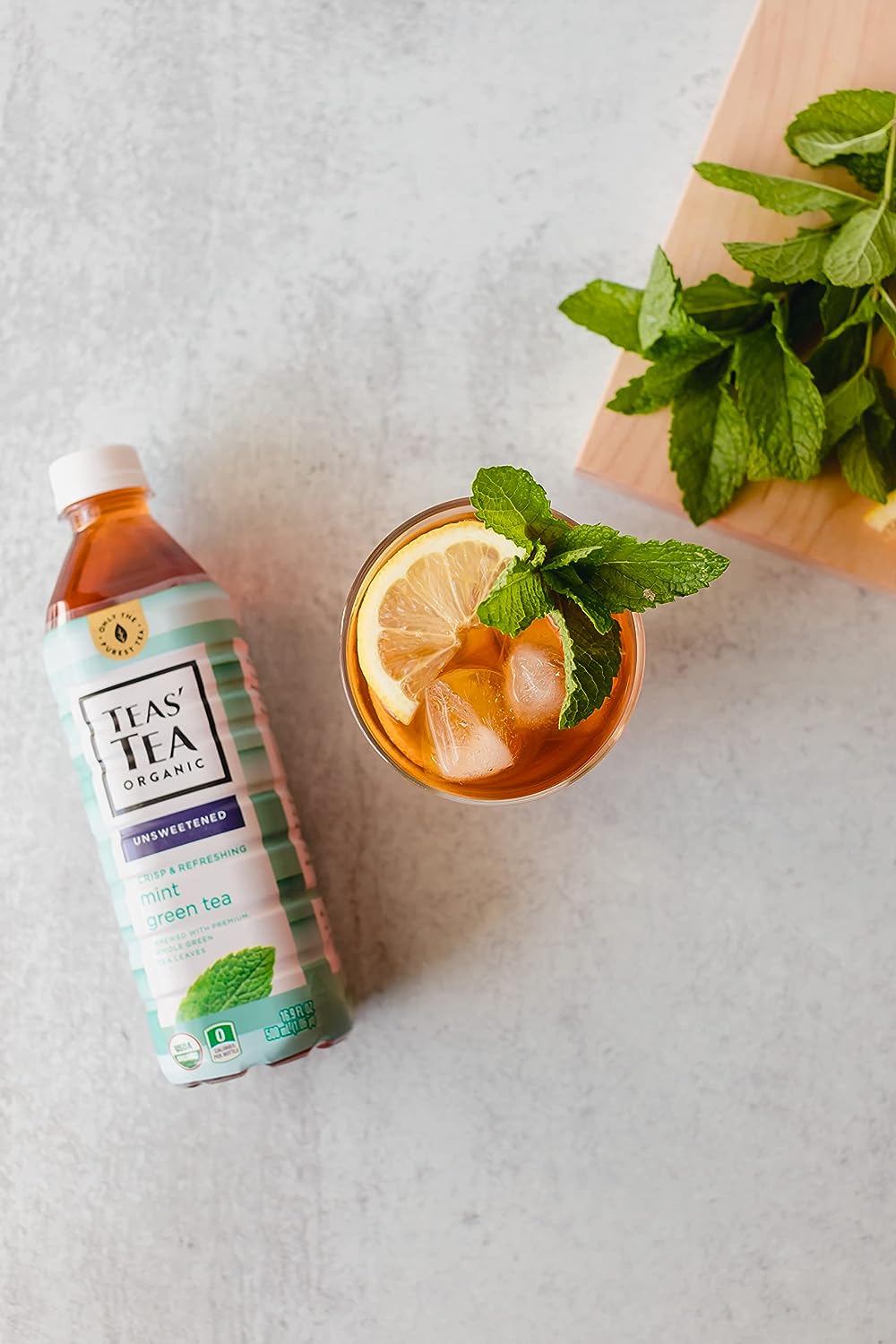 Teas- Tea Unsweetened Mint Green Tea 16.9 Ounce (Pack of 12) Organic. Sugar Free. Zero calorie