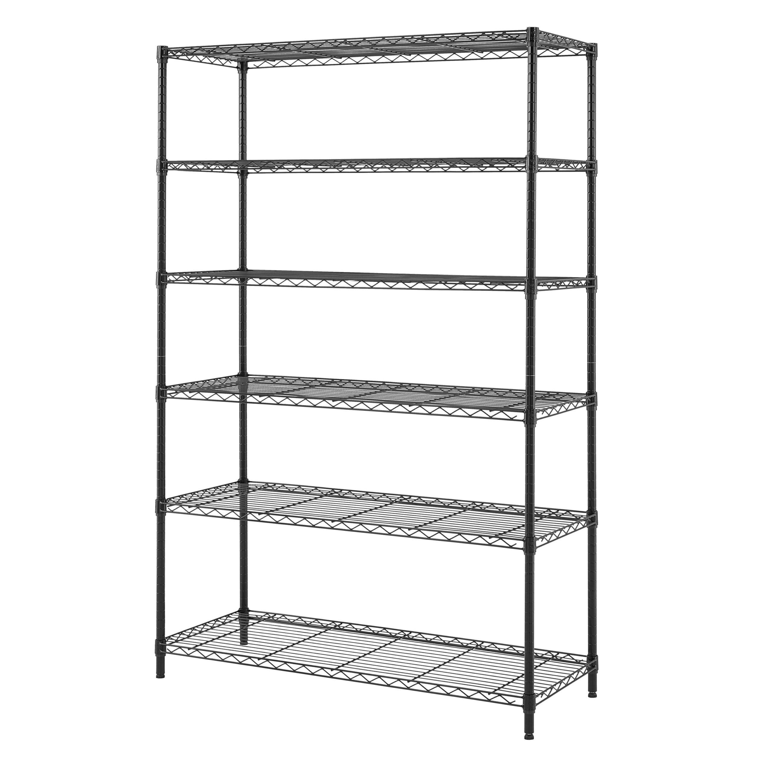 Hyper Tough 6 Tier Wire Shelf Unit 18″x47.7″x72″ Black. Capacity 2100 lbs
