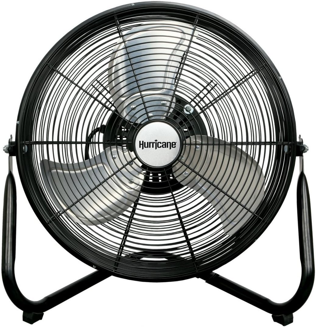 Hurricane Wall Floor Fan - 16 Inch. Pro Series. High Velocity. Heavy Duty Metal Orbital Wall. Floor Fan for Industrial. Commercial. Residential. and Greenhouse Use - ETL Listed. Black