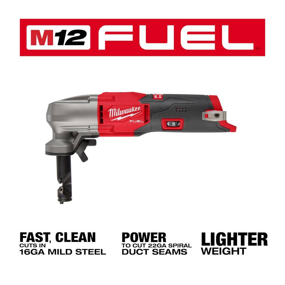 Milwaukee 2476-20 M12 FUEL 12-Volt Lithium-Ion Brushless Cordless 16-Gauge Variable Speed Nibbler (Tool-Only)