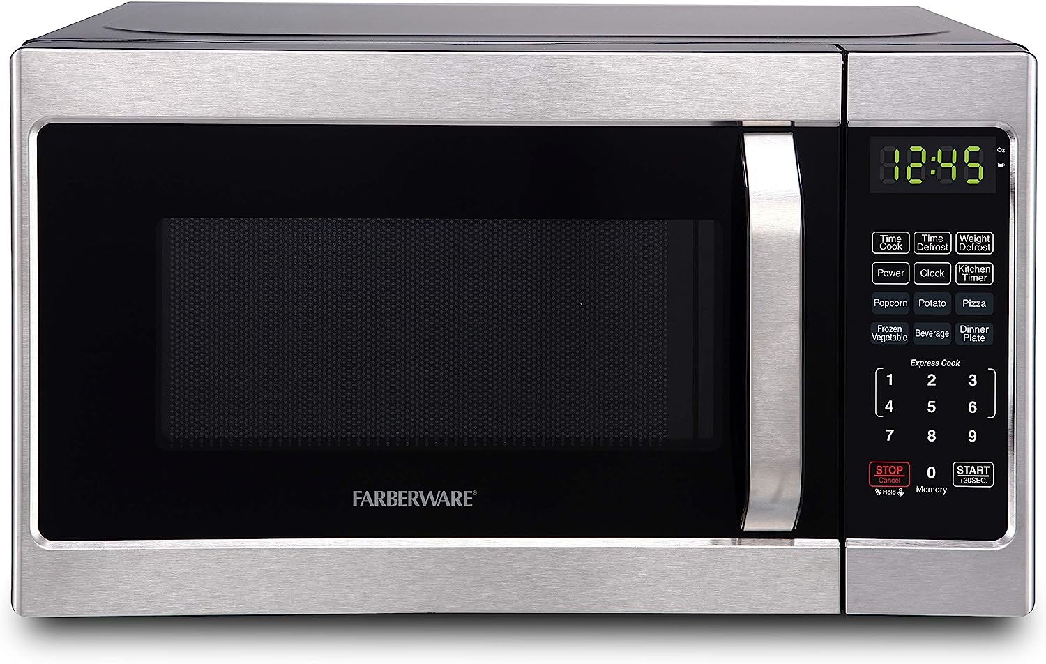 Farberware Countertop Microwave 700 Watts. 0.7 cu ft - Microwave Oven With LED Lighting and Child Lock - Perfect for Apartments and Dorms - Easy Clean Stainless Steel