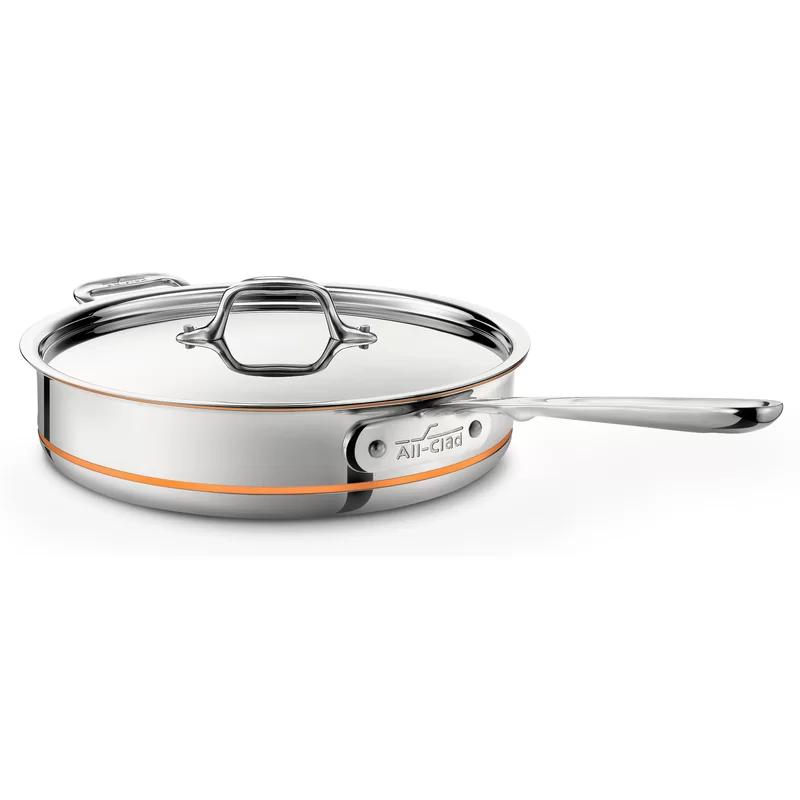 All-Clad 6405 SS Copper Core 5-Ply Bonded Dishwasher Safe Saute Pan Cookware. 5-Quart. Silver